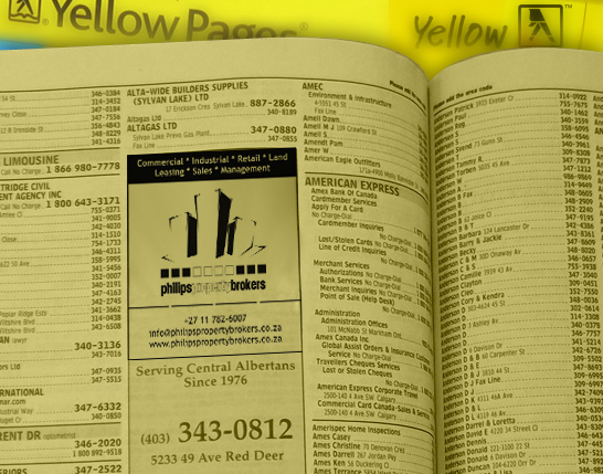 Yellow Pages Advert Design