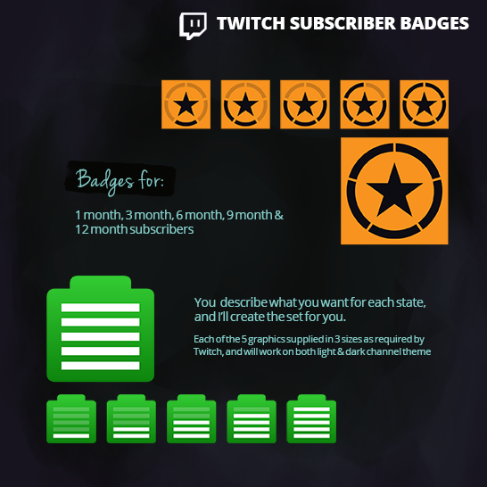 Twitch Subscriber Badges